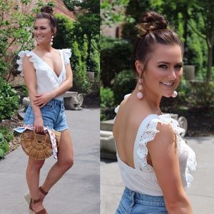 White Eyelet Lace Bodysuit